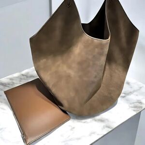 Large Suede Leather Womens Tote Bag
